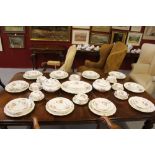 Ceramics: Royal Crown Derby "Derby poses" 104 piece tea, coffee and dinner set.