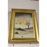 Linda Anne: Watercolour "Autumn" initialed, framed and glazed 13ins. x 9½ins.