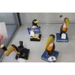 Guinness: Rubberoid Toucan and Penguin figures one with Charles Tresise label (4) 7ins.