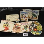 1930 Mickey Mouse Chums Membership Card no. 174592 plus 2 pop up Christmas Cards and a cut out card,