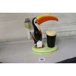 Guinness: Carlton ware Toucan lamp serial No GA2178 tail at 9½ins.