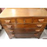 19th cent. Mahogany 3/3 chest of drawers on bracket supports 44½ins. x 39½ins. x 21½ins.