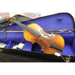 Musical Instruments: 20th cent. Violin with a case marked Rushworth and Dreaper Liverpool.