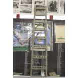 Military: WWII galvanised ladder purporting to be from a Lancaster Bomber. The ladder jointed in the