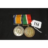 Military medals WW1: A pair to S. George Merchant Navy ONSS MacDougall war medal Merchantile
