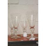 20th cent. Commemorative Glassware: Royal tour of U.S.A. 1957 wine and Hock glass, Royal tour of