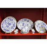 20th cent. Ceramics: Wedgwood "Avon Blue" meat oval 13ins, plates x 11ins. x 6, plates 9ins. x 6,