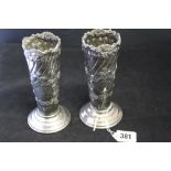 White Metal: Spill vases Rococo style 11oz.