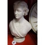 19th cent. Copeland Parian porcelain bust of Princess Alexandra of Denmark 1863 (with earnings)