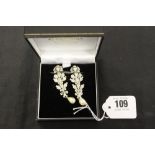 Designer Dior diamante earrings pearl drop, clips 2¾ins. (approx) Purchased from Dior Boutique,
