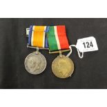 Military medals WW1: A pair to S. George Merchant Navy ONSS MacDougall War medal Mercantile Marine