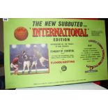 Toys: 1970s Subbuteo "International Edition" table soccer set, accessories include 3 teams,