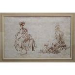 Paintings: Sir William Russell Flint 1880-1969 drawing/watercolour, two female figure studies,