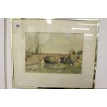Gareth Ashworth watercolour "Old Railway Bridge, Monkton Coombe" Framed and glazed 13ins. x 10ins. A
