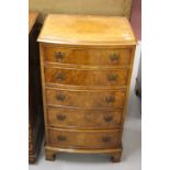 20th cent. Bevan-Funnell five drawer chest on bracket supports. 21ins. x 37ins. x 16½ins.