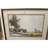 20th cent. Sidney Rowe watercolour landscape "Cottage with Trees" signed and dated lower right