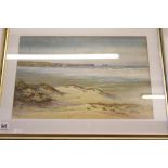 Claude Montague Hart 1869-1952 Cornish School Watercolour "Cornish Seascape with Dunes" 20ins. x