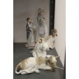 20th cent. Ceramics - Lladro Figurines: Polar Bear, seated, glazed 4ins. x 3½ins - boxed plus a calf