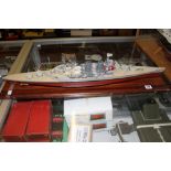 Models: Scale built model of "H.M.S. Hood" 31ins. x 8½ins. x 4½ins.