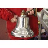 Military: Chrome plated bell taken from a fire crash truck MK5A with square rear body stationed at