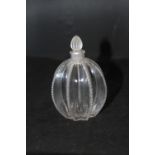 French Glass: Rene Lalique 1860-1945 "Gregoire" perfume bottle and stopper, moulded R. Lalique to