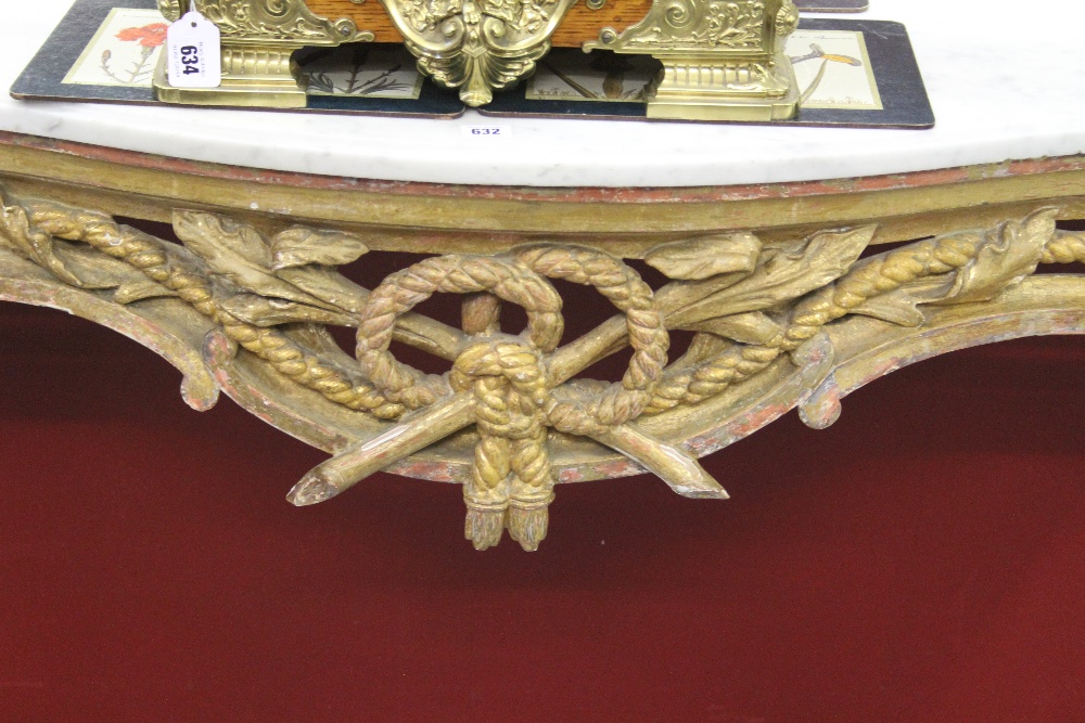 Antiques: Superb mid 19th cent. continental rococo revival gilt wood console table, the serpentine - Image 2 of 3