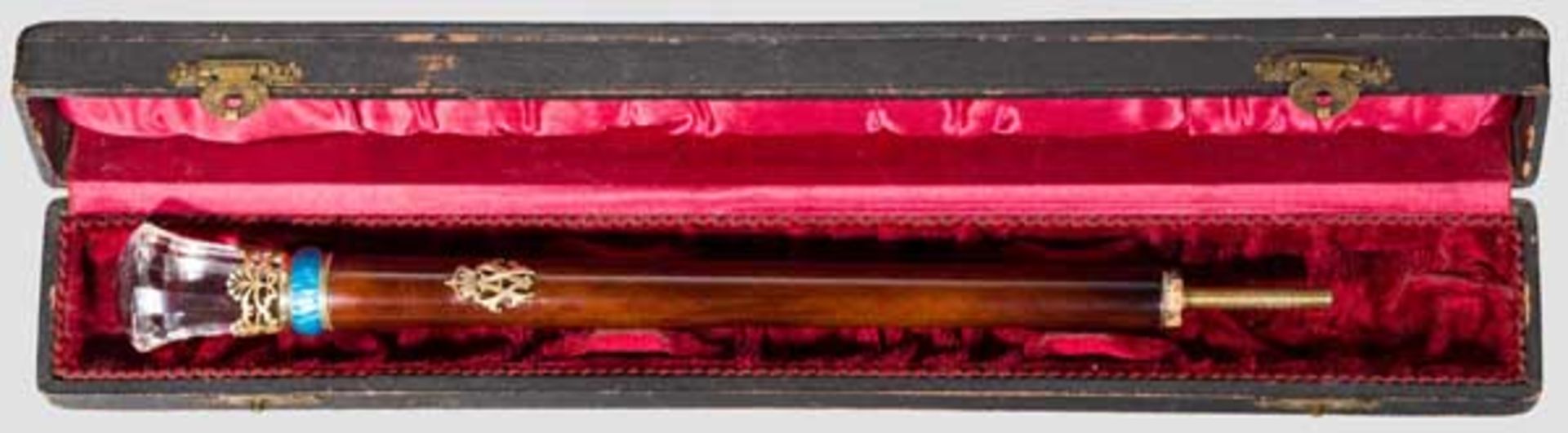 Kaiserin Auguste Victoria - Schirmgriff mit Kristallknauf Diamantartig geschliffener, reich