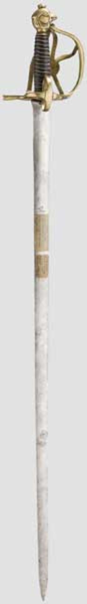 Dragonerdegen M 1734 Schlanke, spitz zulaufende Klinge mit linsenförmigem Querschnitt, quartseitig - Bild 2 aus 3