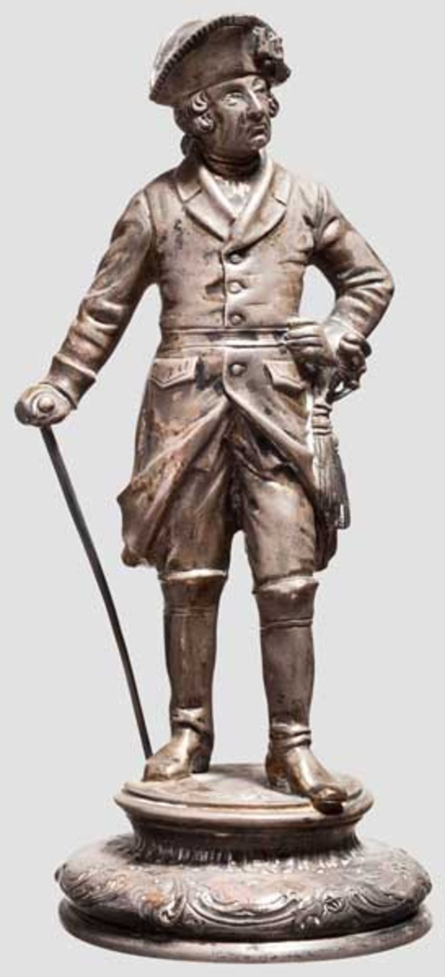 Friedrich der Große - Statuette in Silber um 1900 Gearbeitet nach dem Standbild von Johann Gottfried