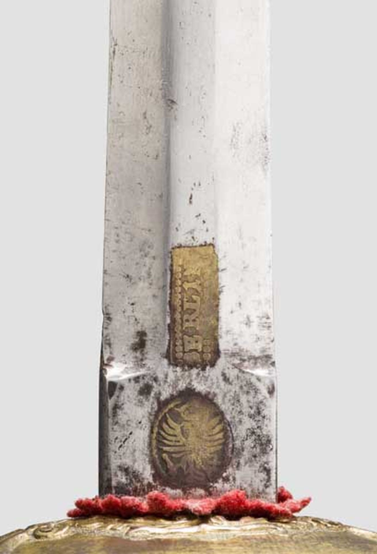 Degen für Offiziere der Infanterie, Form 1, um 1730/40 Gerade Klinge vom Typ C, beidseitig - Bild 3 aus 3