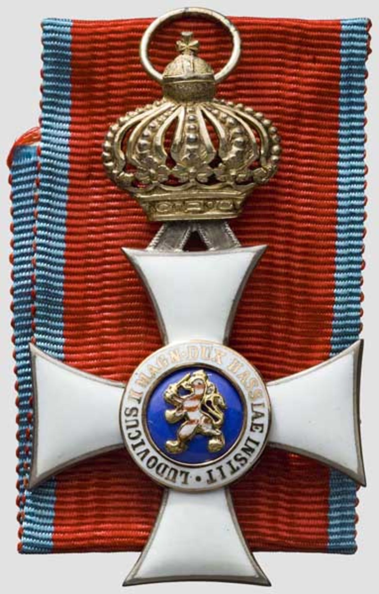 Hausorden Philipp des Großmütigen - Ritterkreuz 2. Klasse mit Krone In Silber gefertigtes Brustkreuz - Bild 2 aus 2