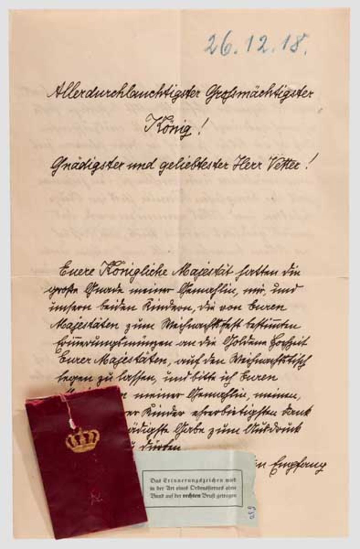 Prinz Alfons von Bayern - Bayern - Erinnerungszeichen an die goldene Hochzeit 1918 Dunkle Bronze, - Bild 2 aus 2