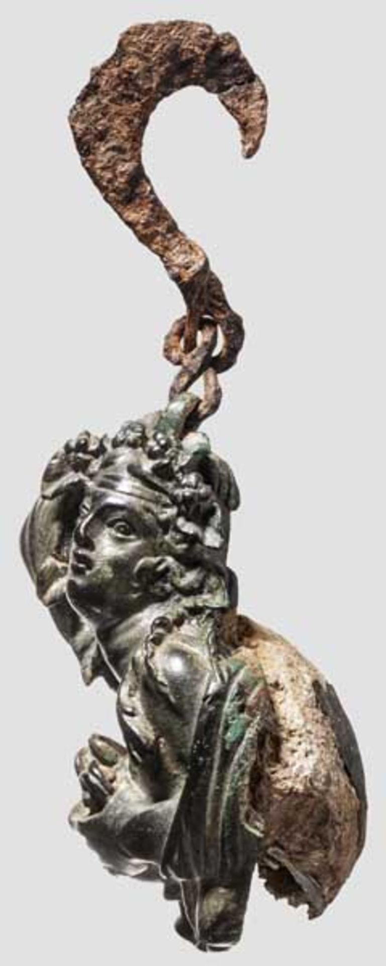 Römisches Bronzegewicht mit sekundär verarbeiteter Dionysosdarstellung, 2. - 3. Jhdt. Große und - Bild 3 aus 6