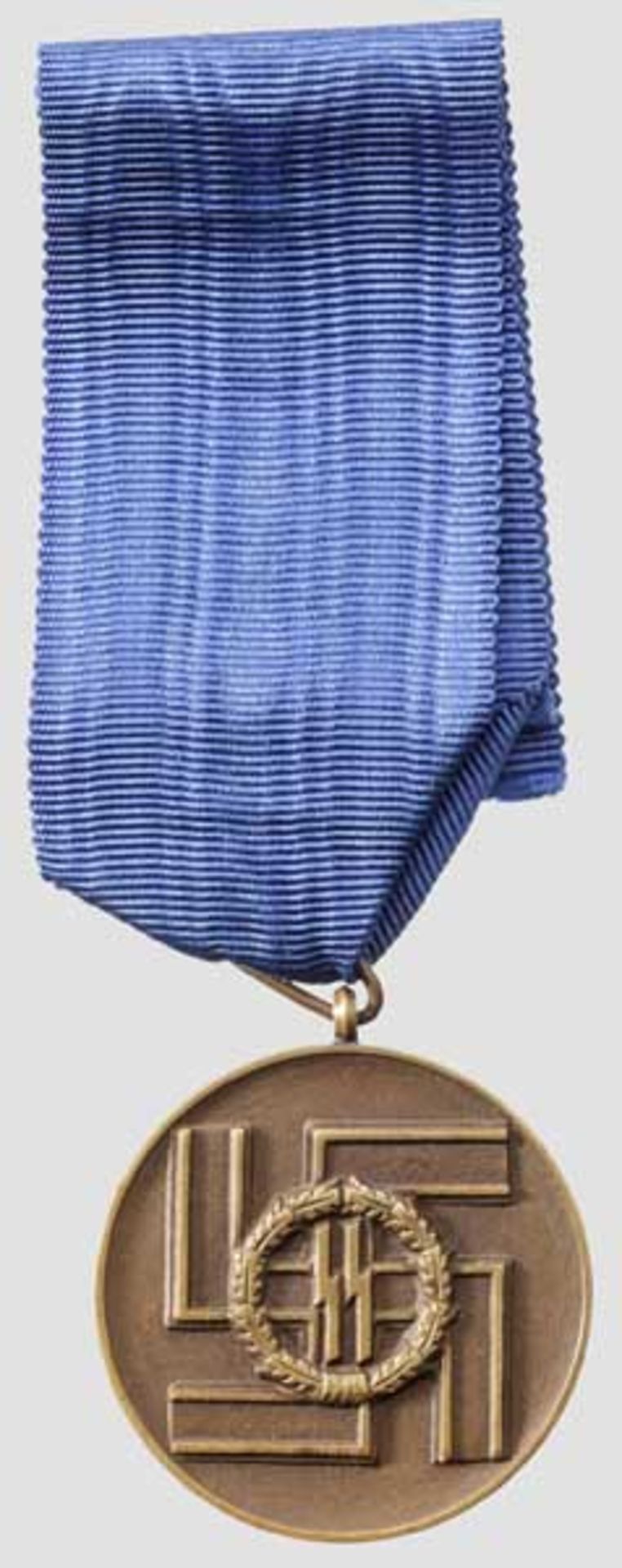 SS-Dienstauszeichnung 3. Stufe für acht Jahre Hellbraun gebeizte Medaille mit Tropfen-Bandring in
