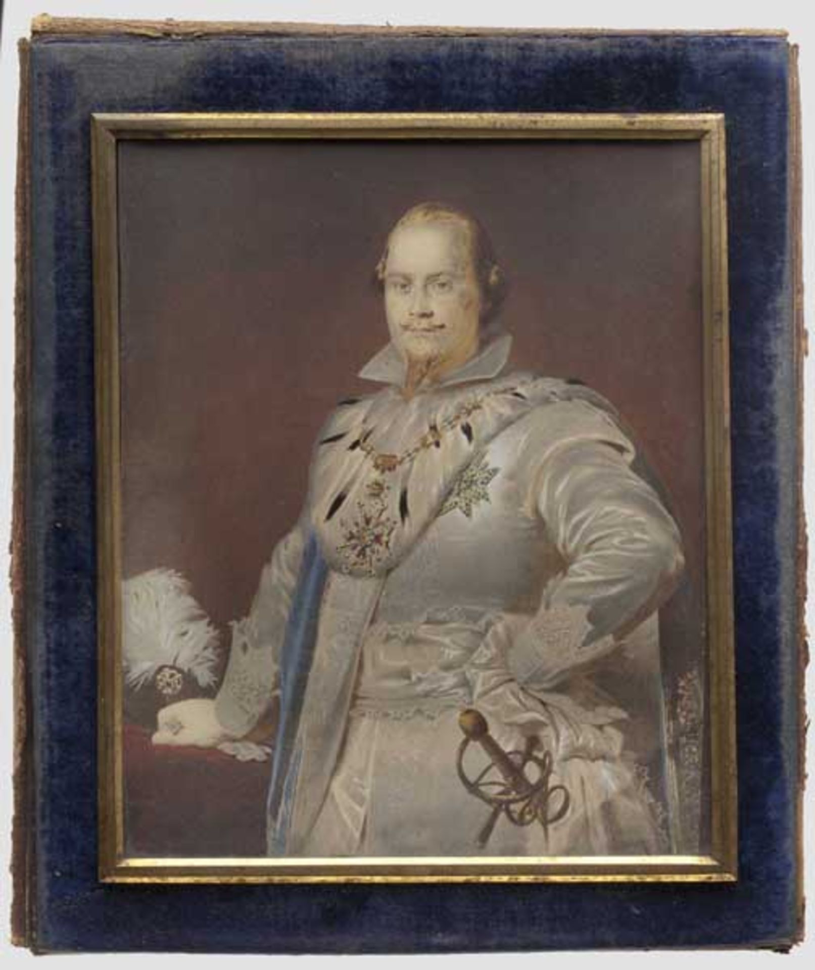 Prinz Adalbert von Bayern (1828 - 1875) - Portrait in Georgsritteruniform Gouache, unsigniert, um