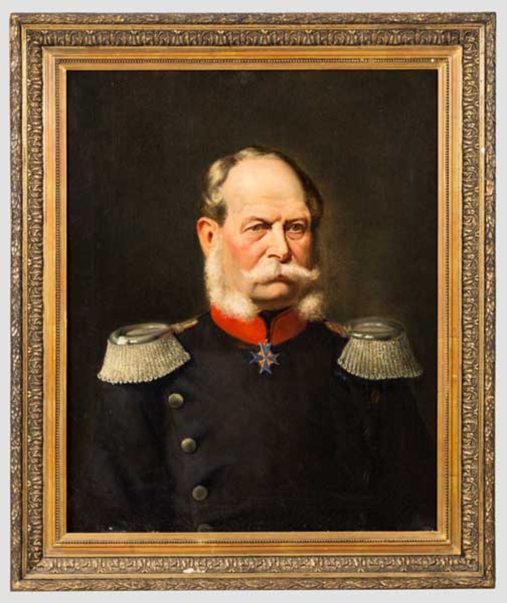 Kaiser Wilhelm I. - Portraitgemälde, Ende 19. Jhdt. Öl auf Leinwand, unsigniert. Bruststück in