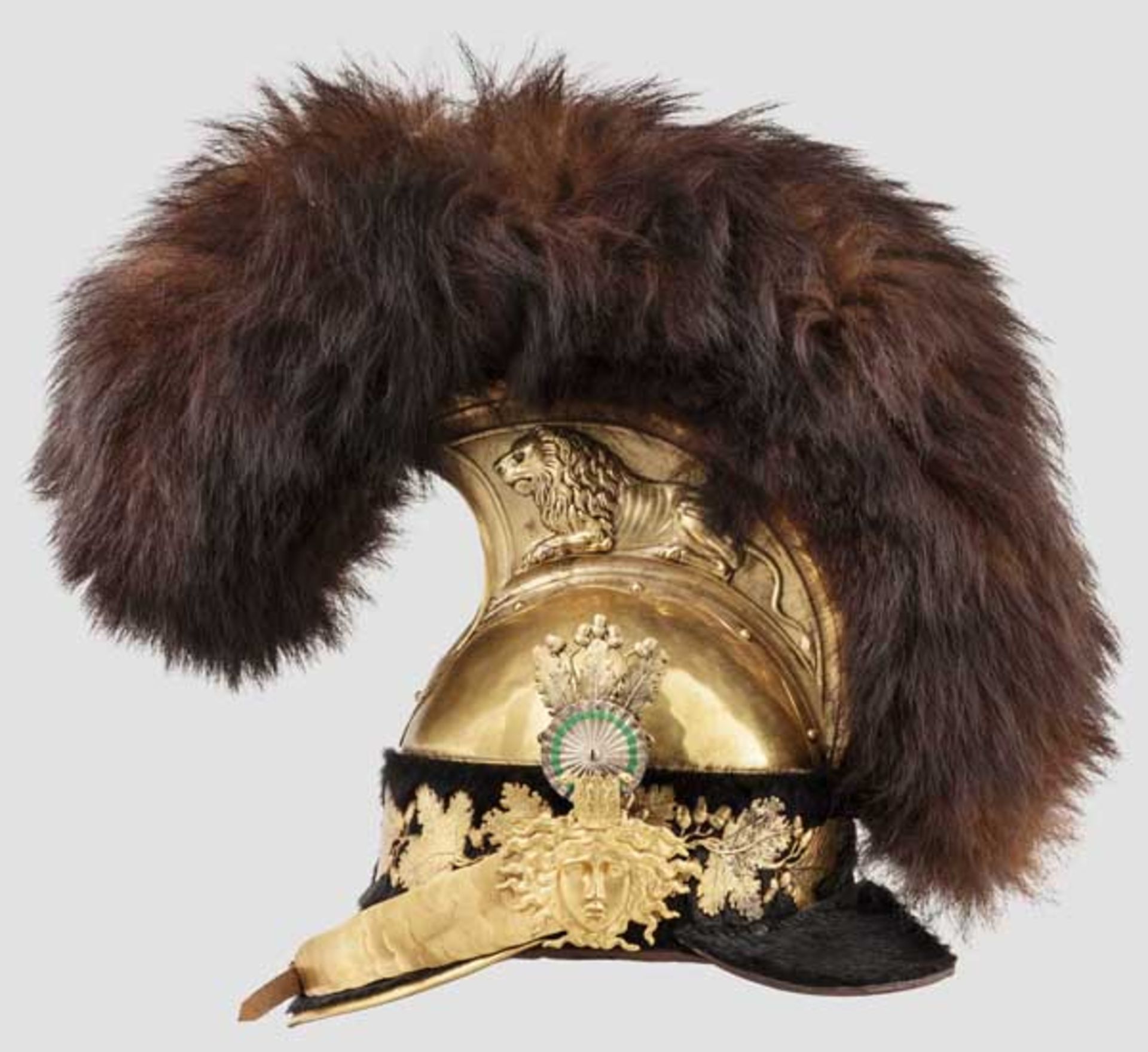 Helm M 1810 für Offiziere der Leibkürassier-Garde Hochwertige Sammleranfertigung. Fein reliefierter, - Bild 3 aus 6