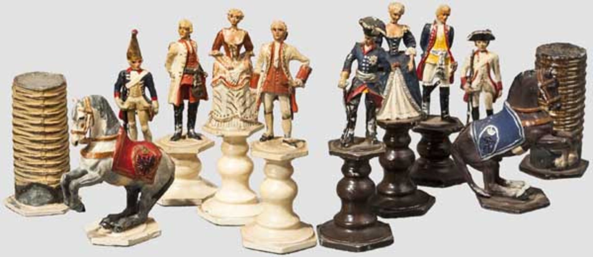 Kaiser Wilhelm II. - Schachspiel "Siebenjähriger Krieg" Farbig handbemalte Zinnfiguren in den - Bild 2 aus 4