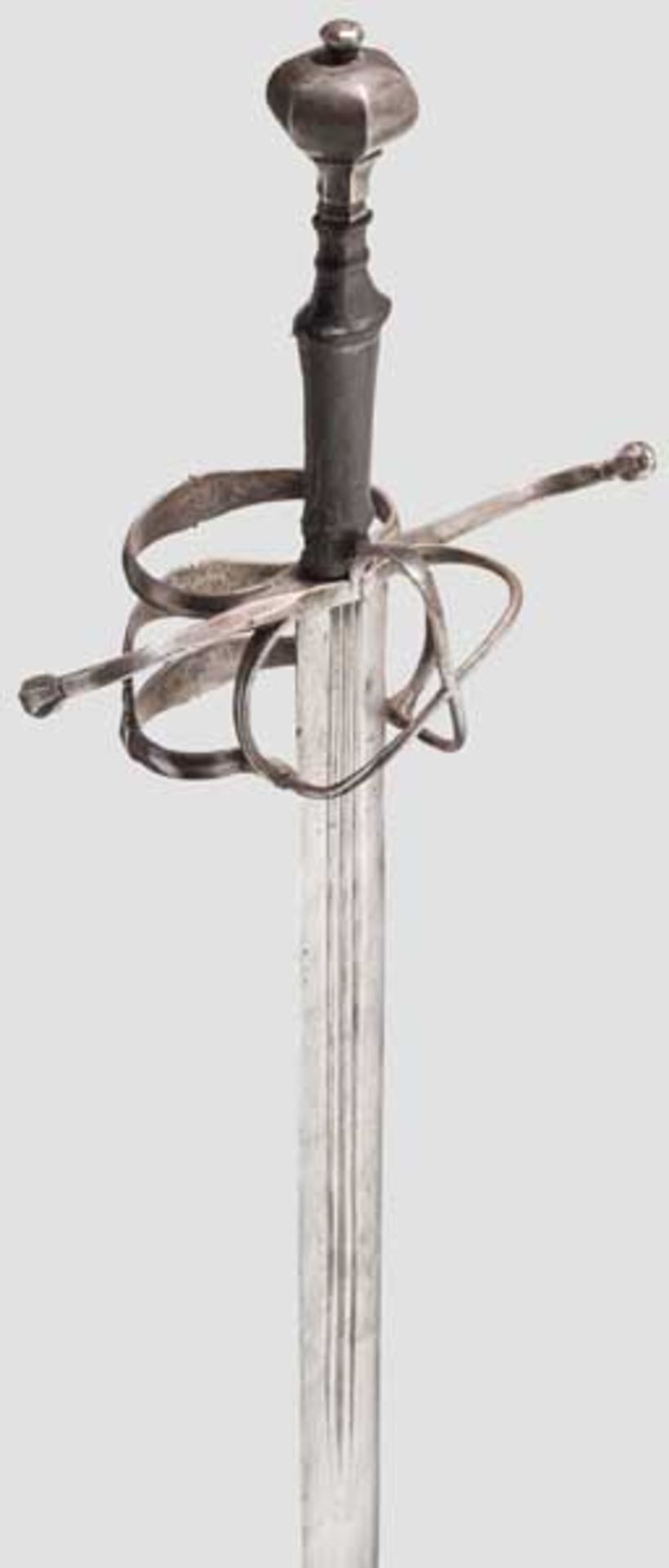 Schwert zu anderthalb Hand, Schweiz um 1550 Breite, zweischneidige Klinge mit linsenförmigem - Bild 4 aus 6