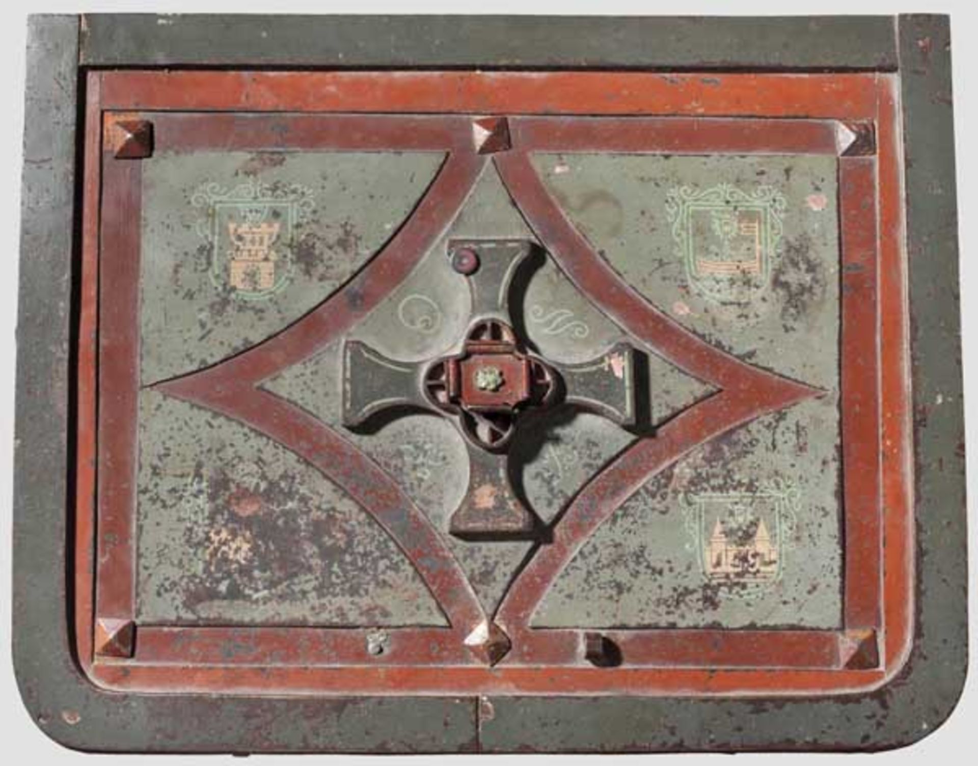 Große Kasse mit Symbolik der Deutschen Hanse (Lübeck) und Hakenkreuz Kasse aus der 1. Hälfte des 19. - Bild 2 aus 4