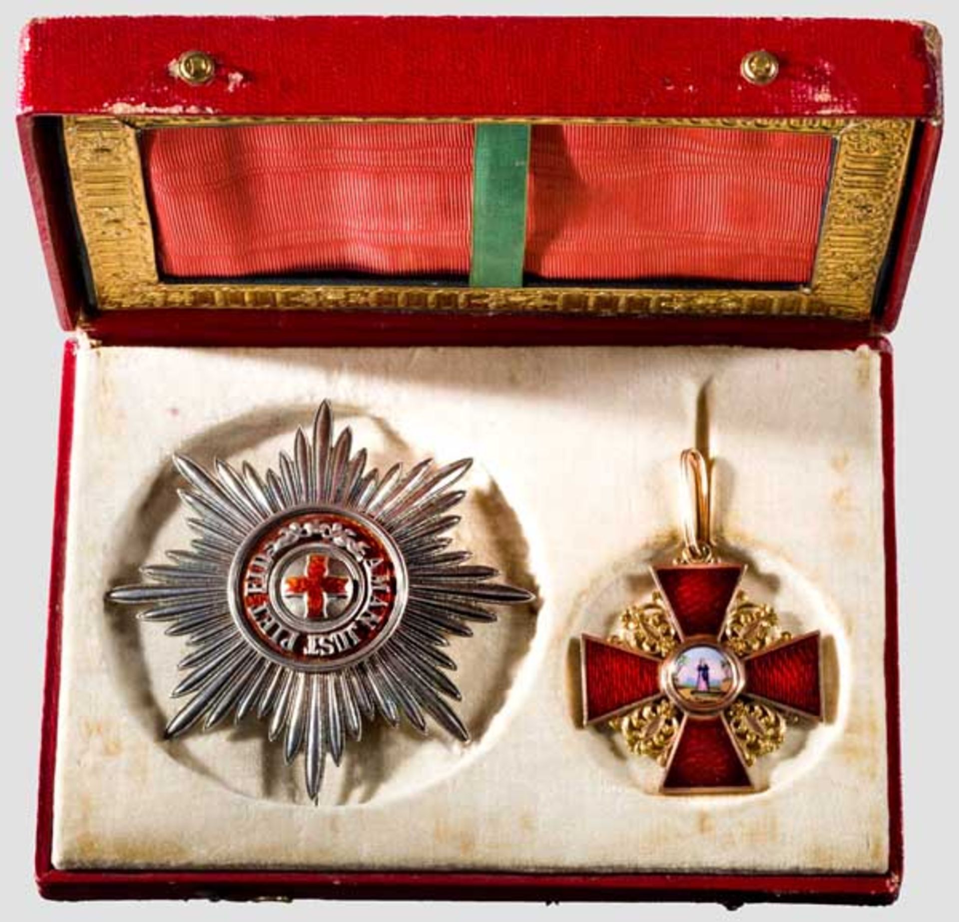 Ordensset des St. Anna-Ordens 1. Klasse von Wilhelm Keibel, Russland zwischen 1861/64 Kreuz aus Gold - Bild 2 aus 7