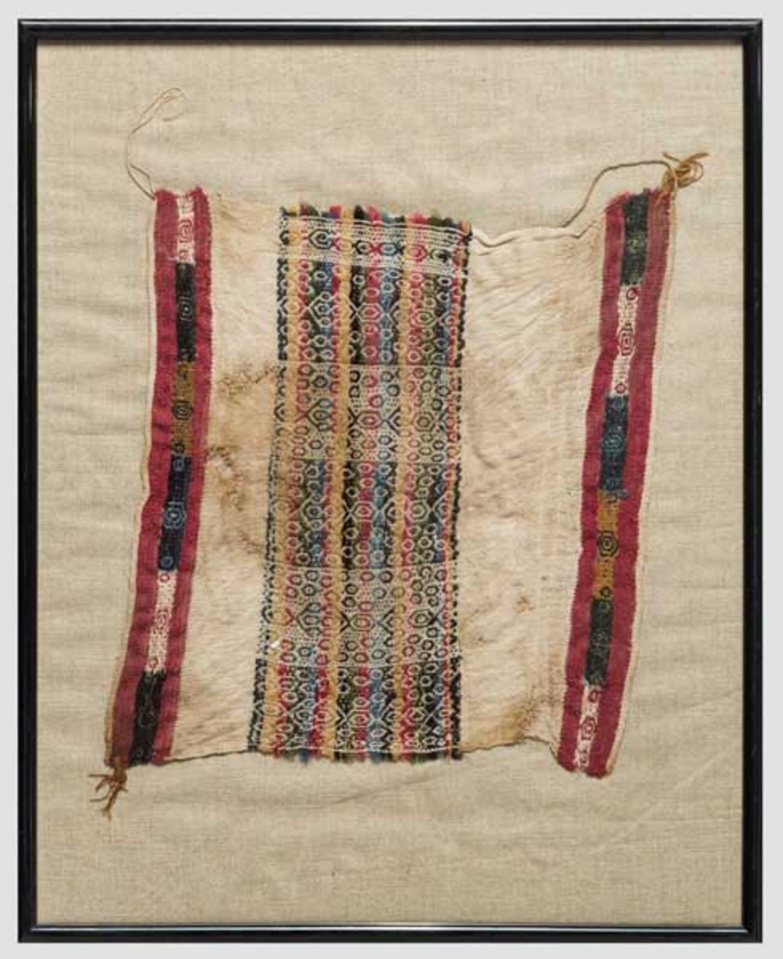Textilfragment der Inka-Kultur, frühe Kolonialzeit Naturfarbener Baumwollstoff mit