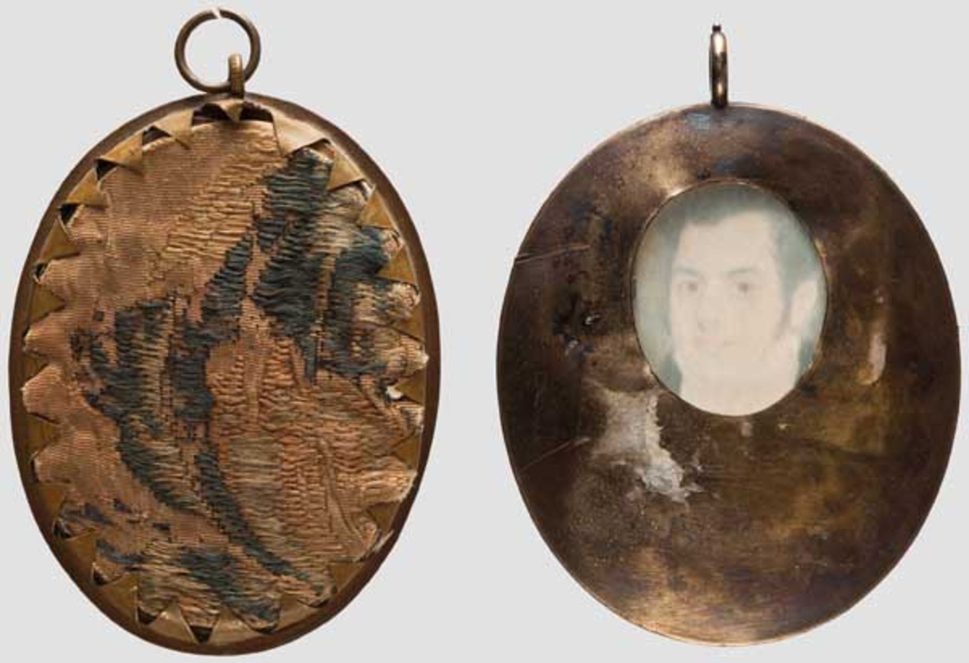 Zwei Portrait-Miniaturen, Ende 18. Jhdt. bzw. um 1800 Jeweils auf Elfenbein gemalte Miniatur eines - Bild 2 aus 2
