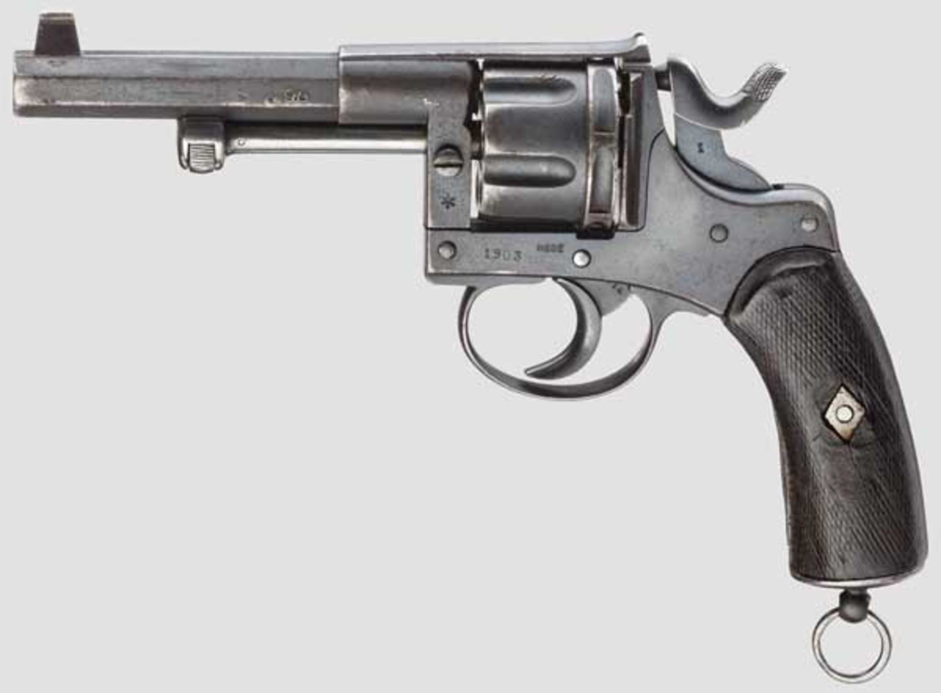Revolver M 91 des Niederländisch-Indischen Heeres Kal. 9,4 mm, Nr. 3014. Fast blanker, vierfach