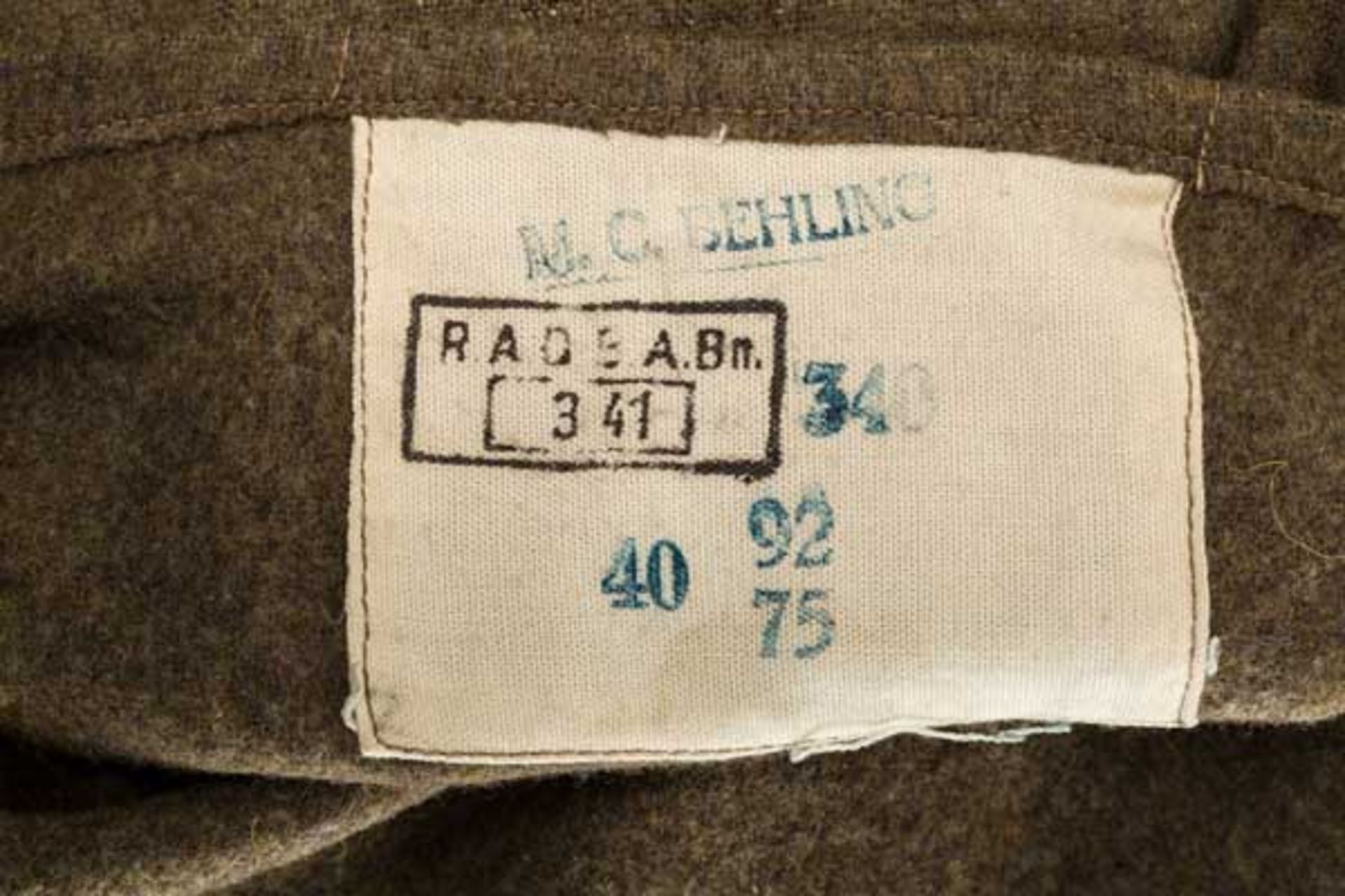 Feldjacke für RAD Maiden im Bezirk IX, Westphalen Kammerstück aus erdbraunem Wollstoff, zweireihig - Bild 3 aus 4