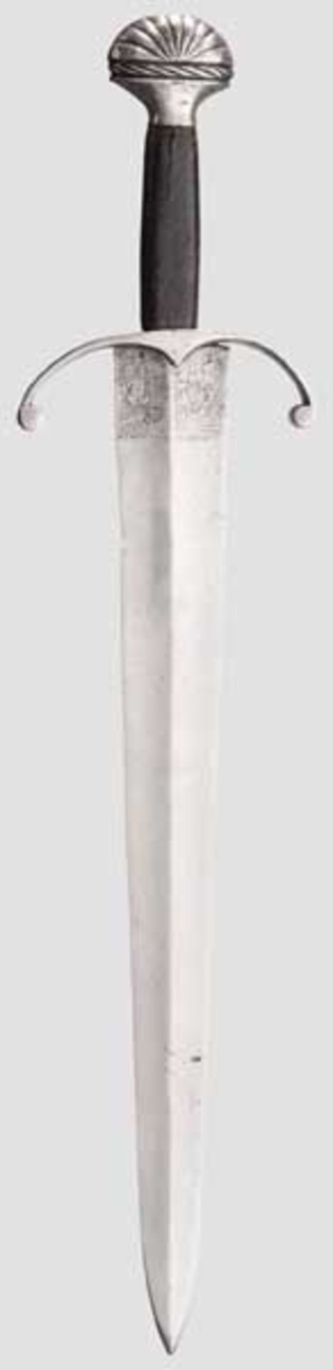 Kurzschwert mit geätzter Klinge, Italien um 1510/20 Kräftige zweischneidige Klinge mit - Bild 2 aus 5