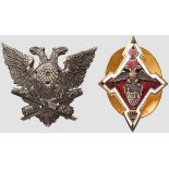 Regiments-Abzeichen der Festung in Vyborg und Abschluss-Abzeichen der Sergievsky Artillerieschule in