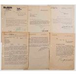 Gruppe Autographen, u. a. Ferdinand Porsche, Hanna Reitsch, meist 1930er Jahre Unterschriften auf