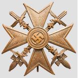 Spanienkreuz in Bronze mit Schwertern - Berliner Fertigung Unpunziertes, aber typisch bekanntes,