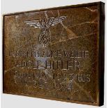 Adolf Hitler - Gedenkplakette an seine Zeit in der Festungshaftanstalt Landsberg Bräunlicher